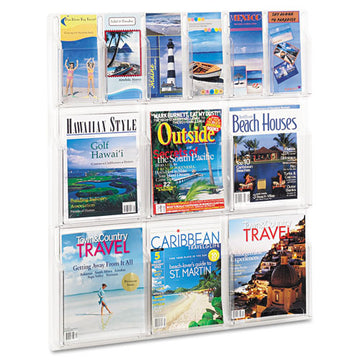 Safco® Reveal Clear Literature Displays, 9 Compartments, 30w X 2d X 22.5h, Clear freeshipping - TVN Wholesale